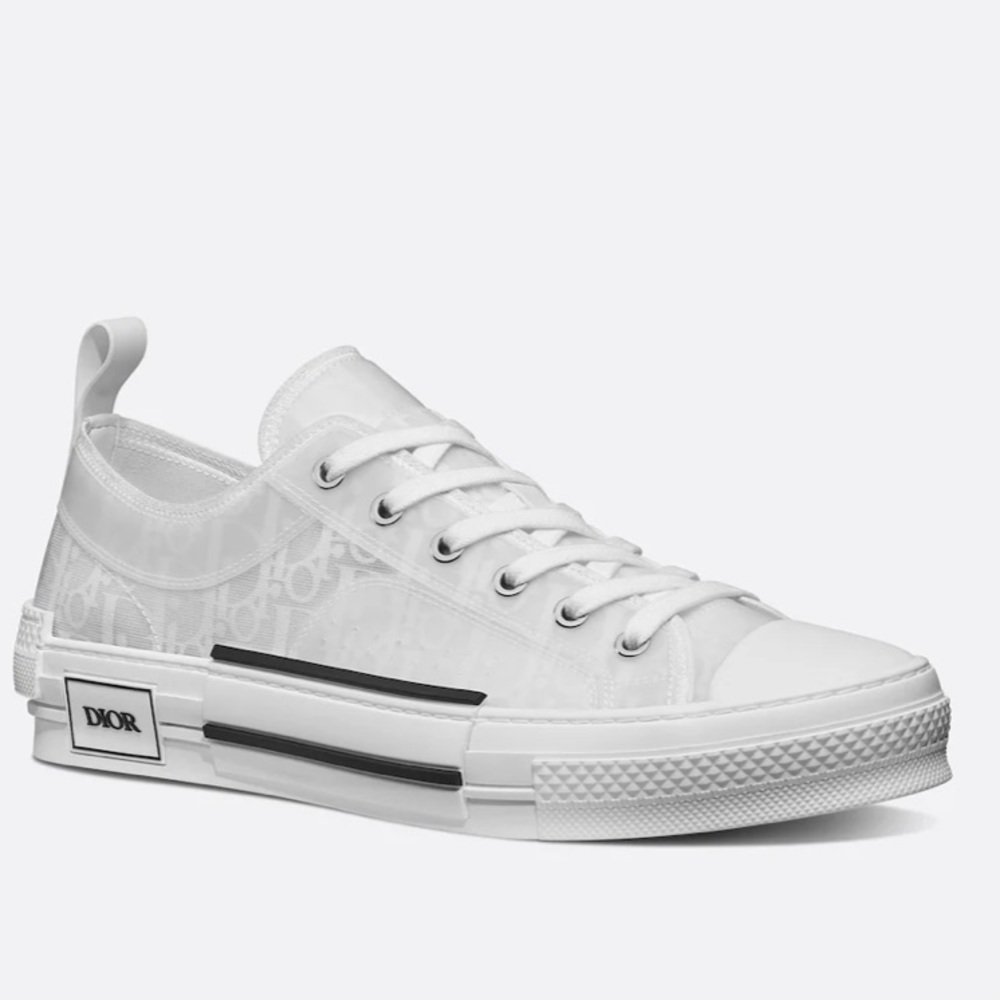 Dior White Oblique Canvas B23 Low-Top Sneaker Size 16